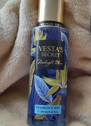 Жіночий парфумований спрей-міст для тіла midnight bloom vesta's secret, 250 мл