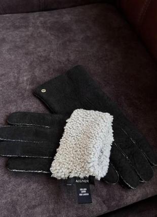 Шкіряні рукавиці aigner germany оригінальні чорні , нові2 фото