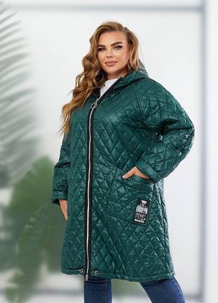 Большая куртка 💚 66 64 62 60 р 58 56 54 52 размеры батал плащ пуховик синтепон теплая р пальто женская