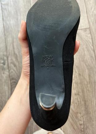 New look черные замшевые туфли на высоком каблуке, состояние новых3 фото