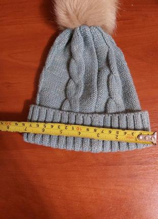 Детская шапка с блеском и пухнатым бубоном 4- 6 лет leigh tucker willow4 фото