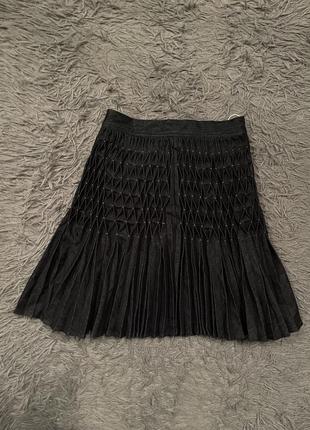 Стильная джинсовая юбка юбка плиссе новая с биркой3 фото