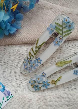 Заколки для волосся з незабудками