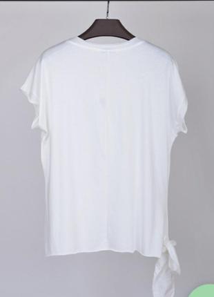 Стильна біла футболка з написом великий розмір батал2 фото