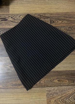 Юбка юбка трапеция в утяжеление мини в полоску в полоску