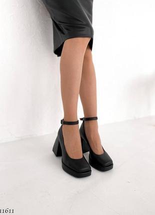 Premium! женские кожаные черные туфли на каблуке весенне осенние натуральная кожа весна осень8 фото