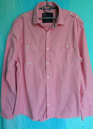 Мужская одежда/ рубашка на длинный рукав розовая 🩷 56/58 размер, коттон