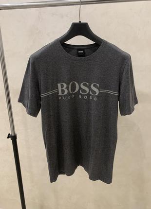 Футболка hugo boss сіра базова