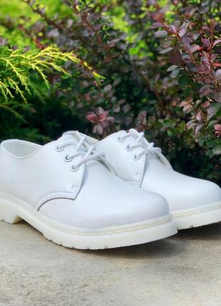 Туфли dr. martens 1461 mono white❤4 фото