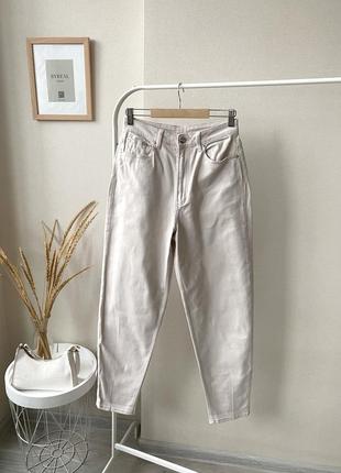H&m молочные белые джинсы слоучи мом бананы плотные коттон хлопок