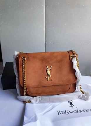 Сумка замшевая в стиле yves saint laurent, ysl2 фото