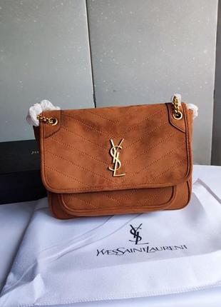 Сумка замшева у стилі yves saint laurent, ysl