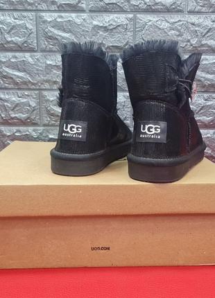 Женские сапоги ugg черные кожаные сапоги угги2 фото