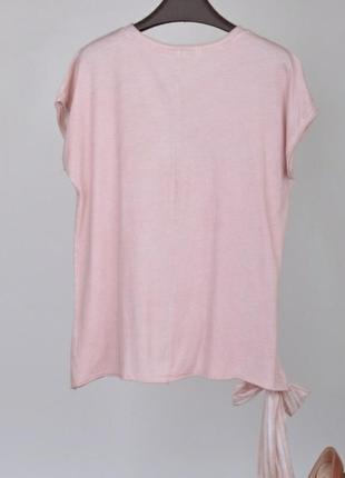 Стильная розовая пудра футболка с надписью большой размер батал2 фото