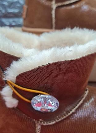 Женские сапоги ugg коричневые кожаные сапоги угги6 фото