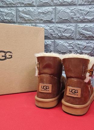 Женские сапоги ugg коричневые кожаные сапоги угги5 фото