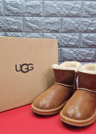 Женские сапоги ugg коричневые кожаные сапоги угги2 фото