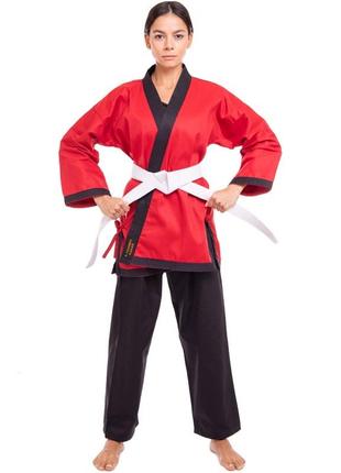 Кімоно для айкікендо карате aykikendo karate 💣 120-190см червоний-чорний7 фото