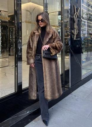 Шуба в виде норки vintage fur длинная