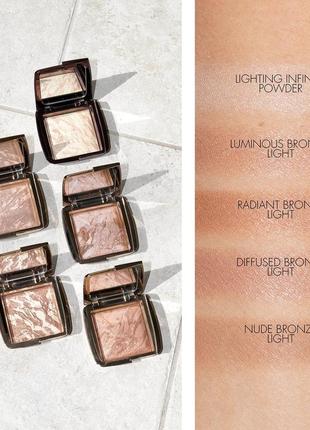 Сяючий бронзер бронзатор скульптор для контурингу обличчя hourglass ambient lighting bronzer - travel size diffused bronze light2 фото