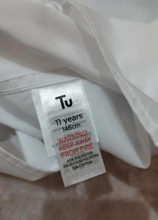 Рубашка тенниска белая,нарядная,новая для диачинки 11роков, Рост 146см от tu4 фото