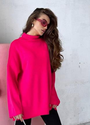 Трендовый теплый женский свитер oversize с горловиной 🎀9 фото