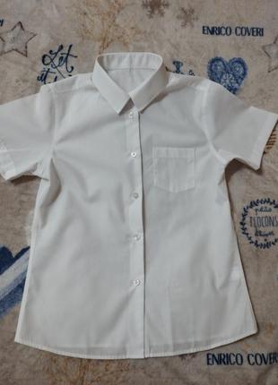 Рубашка тенниска белая,нарядная,новая для диачинки 11роков, Рост 146см от tu7 фото