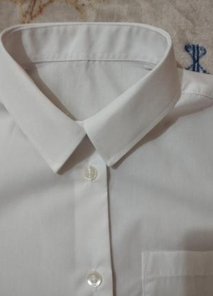 Рубашка тенниска белая,нарядная,новая для диачинки 11роков, Рост 146см от tu8 фото