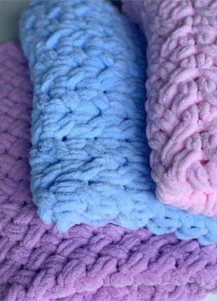 Плюшевые пледки вязаное одеяло конверт1 фото