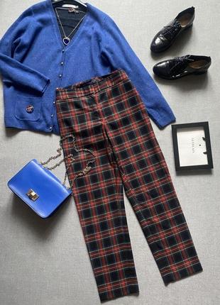 Стильні картаті штани, tommy hilfiger, оригінал, дорогий преміум бренд, прямі, висока посадка, тартан,3 фото
