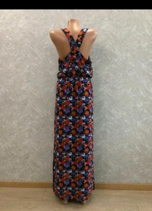 Женское george платье сарафан лето длинное принт цветы маки нарядное шифоновое8 фото