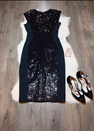 Черное платье с пайетками5 фото
