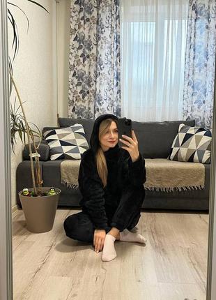 Махра 🌟 пижама 50 48 46 р 44 42 40 размера турция женский костюм двойка набор тёплый зима р зимний домашний молоко мех дом уют