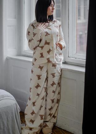 Пижама женская,фланель,с мишками2 фото