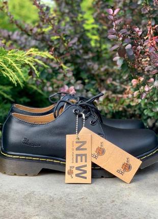 Туфли dr. martens 1461 black, кожаные туфли унисекс4 фото