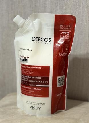 Vichy тонізуючий шампунь dercos energy+