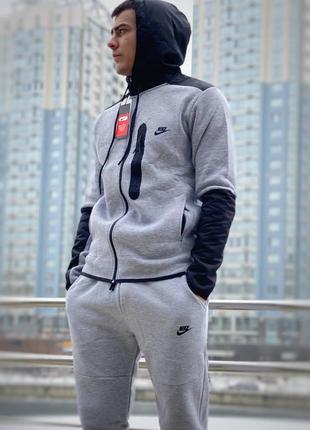 Костюм nike tech fleece grey (флис) (накладной платеж)