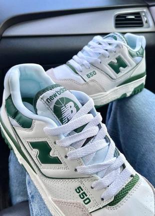 Кроссовки nb 550 white green6 фото