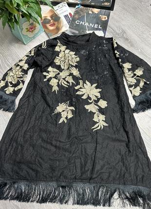 Платье вышиванка с бахрамой вышиванка традиционная одежда2 фото