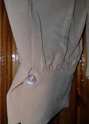 Пудровая шелковая блуза h&amp;m с оборками. 100 % шовк!7 фото