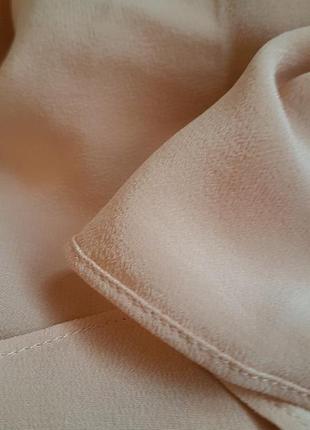 Пудровая шелковая блуза h&amp;m с оборками. 100 % шовк!9 фото