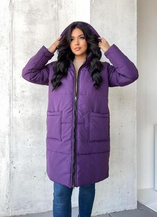 Тепла зимова подовжена куртка 🌈 8 кольорів
