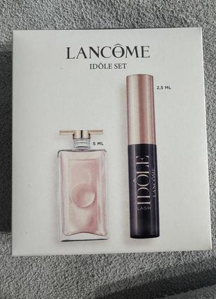 Парфумований набір жіночий lancome idole (парфумована вода, 5 мл + туш для вій, 2.5 мл)1 фото