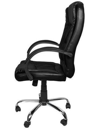 Крісло офісне екошкіра - чорне malatec3 фото