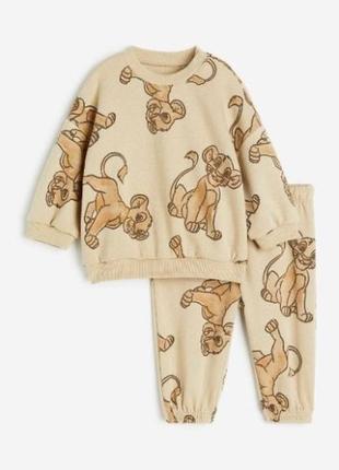 Утеплений комплект-двійка з начосом для дитини "the lion king" h&m