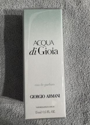 Парфюмированная вода для женщин giorgio armani acqua di goia eau de parfum 15 ml.2 фото