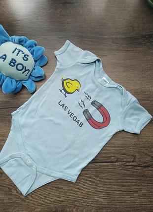 Бодик с коротким рукавом для мальчика  12-24 мес, тм rabbit skins