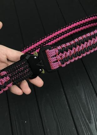 Ремень из паракорда double cobra (black/pink diamond)