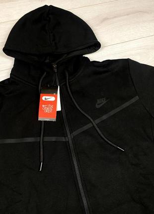 Костюм nike tech fleece black на флісі3 фото