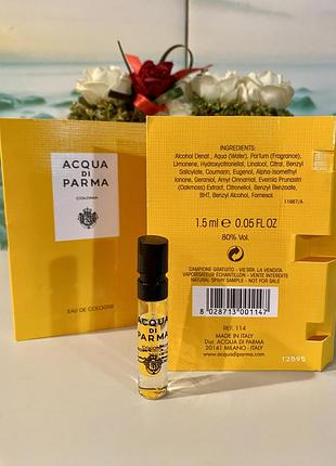 Acqua di parma colonia acqua di parma оригинальный пробник 1,5 мл с пульвиком унисекс классика